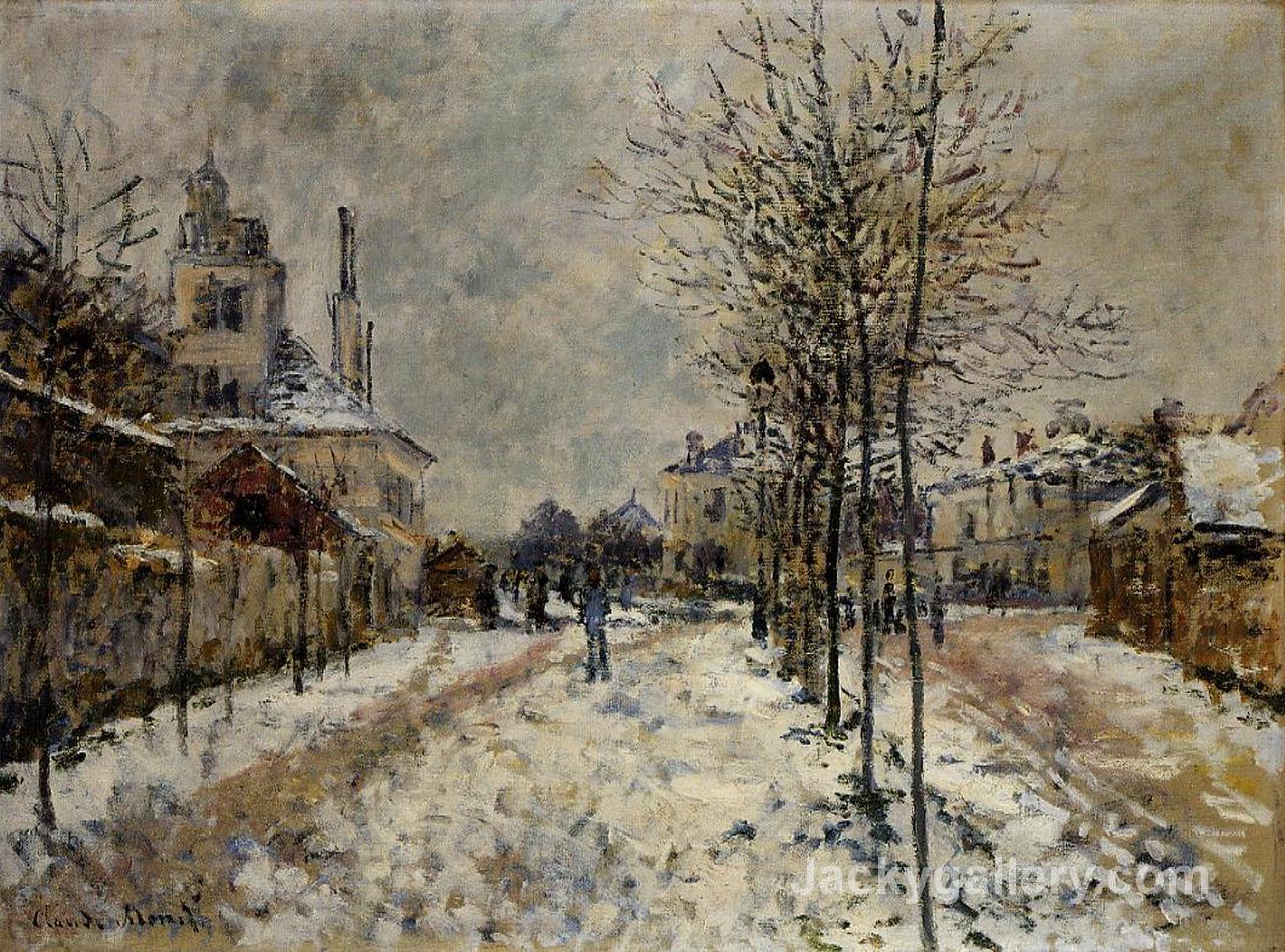 Snow Effect, The Boulevard de Pontoise at Argenteuil by Claude Monet paintings reproduction